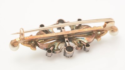 Lot 342 - Woman's Suffrage interest: Edwardian pearl, diamond and enamel brooch