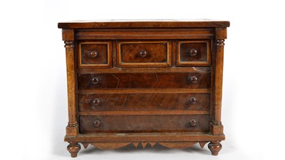 Lot 1247 - A 19th Century apprentice miniature mahogany chest of drawers