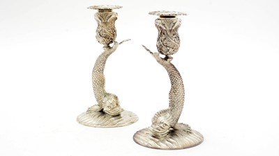 Lot 567 - A pair of modern Irish silver candlesticks, by Royal Irish Silver Co