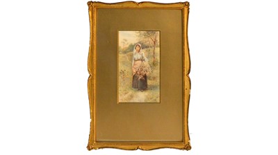 Lot 791 - Helen Allingham - The Gleaner | watercolour