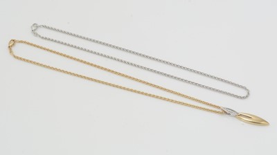 Lot 471 - An 18ct gold and diamond pendant with interchangeable chains