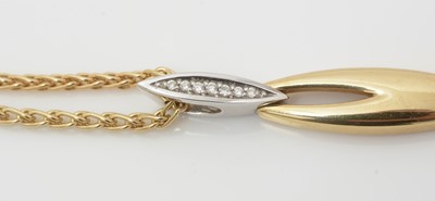 Lot 471 - An 18ct gold and diamond pendant with interchangeable chains