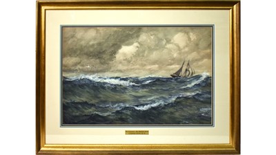 Lot 612 - Charles Napier Hemy - The Schooner: Bad Weather Ahead | watercolour
