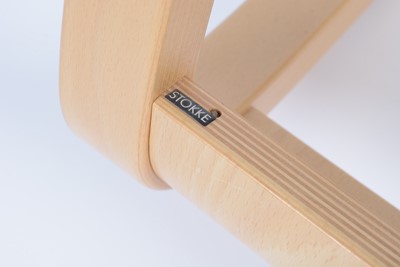 Lot 9 - Stokke after a design by Peter Opsvik: a bent plywood rocking/kneeling chair.