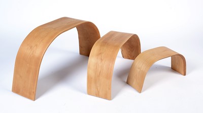 Lot 10 - John Bunford, Dorset: a nest of three bent oak occasional tables.