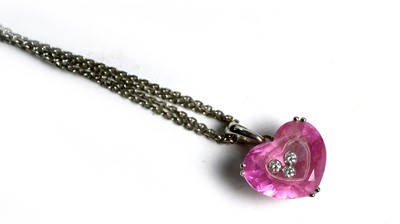 Lot 503 - Chopard "So Happy Diamond": a diamond and synthetic pink sapphire pendant