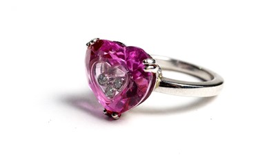 Lot 504 - Chopard "So Happy Diamond": a diamond and synthetic pink sapphire ring