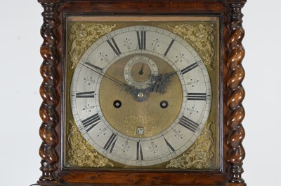Lot 1212 - Thomas Meekins, Amesbury: an 18th C walnut longcase clock.