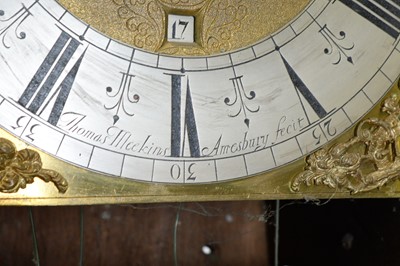 Lot 1212 - Thomas Meekins, Amesbury: an 18th C walnut longcase clock.