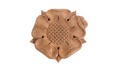Lot 1266A - Workshop of Robert 'Mouseman' Thompson: A carved oak Yorkshire Rose