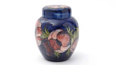 Lot 74 - Moorcroft Anemone pattern ginger jar and cover.