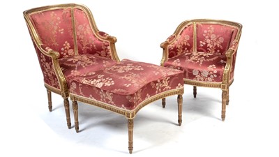 Lot 1335 - Louis XVI style giltwood Duschesse Brisse
