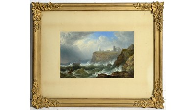 Lot 83 - 19th Century British School - Rough Seas off the Coast of Tynemouth | oil