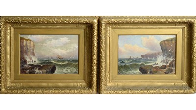 Lot 85 - 19th Century British School - Hightide; Sunset and Crashing Waves | oil