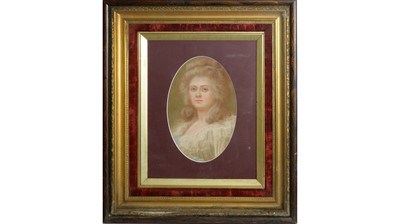 Lot 15 - 19th Century French School - Portrait of an 18th Century lady wearing a "chemise a la reine"| pastel