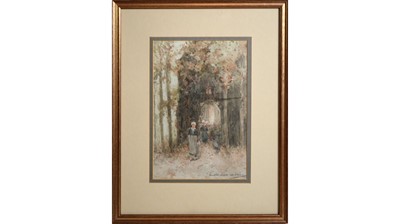 Lot 20 - Victor Noble Rainbird - Autumnal Service of Mass | watercolour