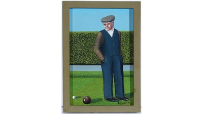 Lot 772 - Ken Watts - The Bowler | oil