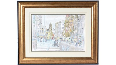 Lot 720 - Charlie Rogers - Metro & New Bridge Street, Newcastle-Upon-Tyne | watercolour