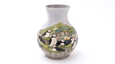 Lot 68 - Moorcroft Puffins vase