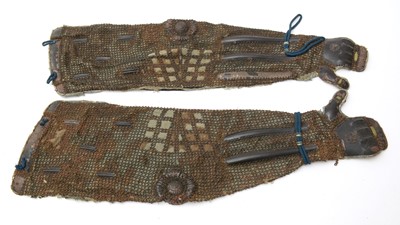 Lot 812 - Japanese Edo period Kusari mail sleeves (Kote)