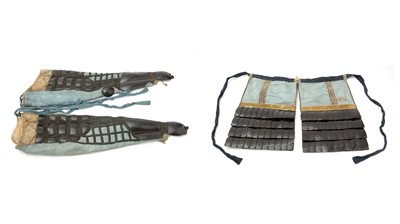 Lot 813 - A pair of Kusari sleeves (kote), together with a cuisses