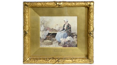 Lot 599 - Percy Lancaster RBA RI - The Patterned Shawl | watercolour