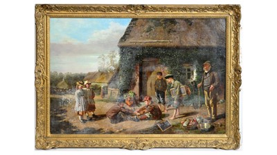 Lot 638 - William Geddes - The Tug of War | oil