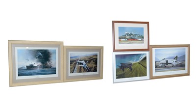 Lot 721 - Five signed military prints