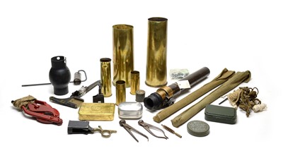 Lot 792 - A selection of military items.