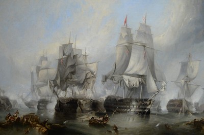 Lot 668 - John Wilson Carmichael - The Battle of Trafalgar | oil