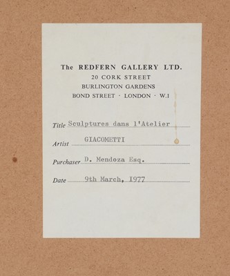 Lot 160 - Alberto Giacometti - Sculptures dans l'Atelier | etching