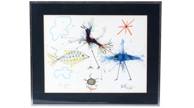 Lot 139 - Jean Cocteau and Raymond Moretti - The Fishes | artist's proof lithograph