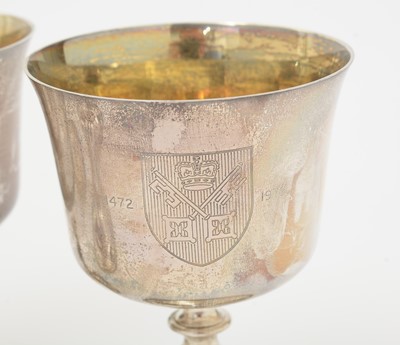 Lot 193 - A set of six Elizabeth II Limited Edition silver wine goblets.
