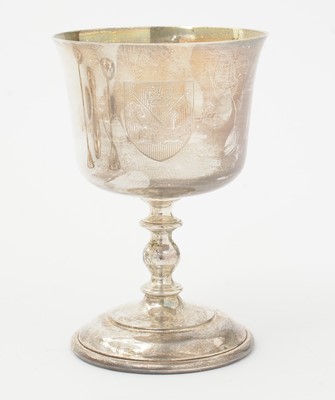 Lot 193 - A set of six Elizabeth II Limited Edition silver wine goblets.