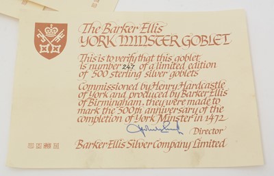Lot 193 - A set of six Elizabeth II Limited Edition silver wine goblets.