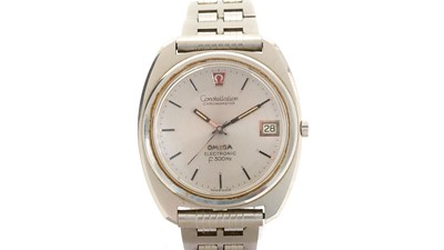 Lot 424 - Omega Chronometer Constellation: a steel-cased Electronic F300Hz wristwatch