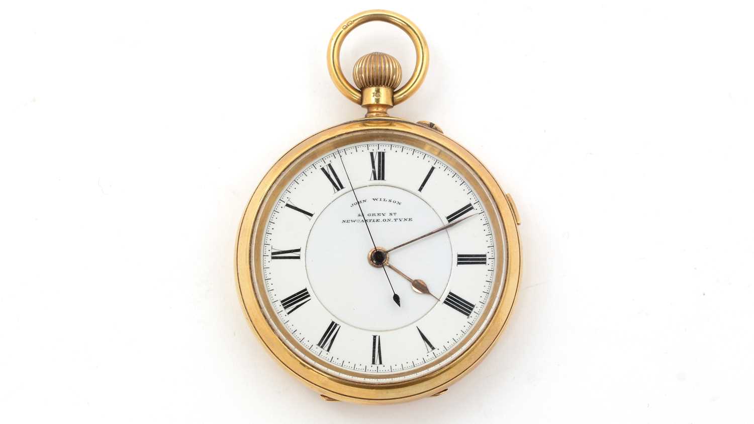 Lot 423 - An 18ct yellow gold cased open faced pocket watch