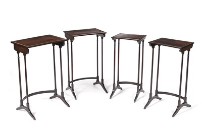 Lot 1277 - A set of Regency rosewood and brass inlaid nest of quartetto tables