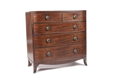 Lot 1278 - A George III mahogany bow fronted chest of drawers
