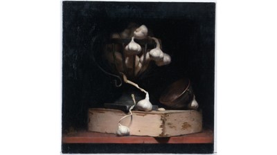 Lot 813 - Stephen Fong - Still Life with Garlic Bulbs | oil