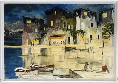 Lot 759 - 20th Century Continental - Quiet Mediterranian Nights | oil