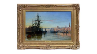 Lot 1081 - Robert Jobling - Newcastle-Upon-Tyne at Dusk, from the Prospect of the River Tyne | oil