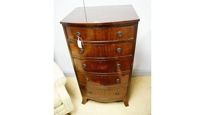 Lot 114 - An early/mid 20th Century mahogany bowfront chest.