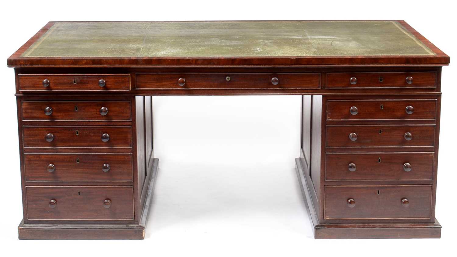 Lot 1110 - A large Victorian mahogany partners desk