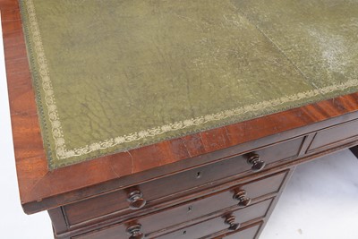 Lot 1110 - A large Victorian mahogany partners desk