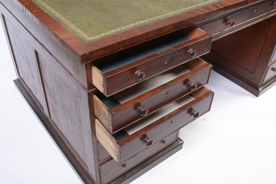 Lot 1110 - A large Victorian mahogany partners desk