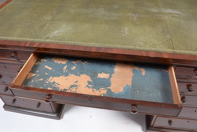 Lot 1110 - A large Victorian mahogany partners desk