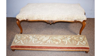 Lot 45 - A large Victorian stool; and a long stool.