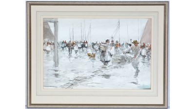 Lot 729 - Victor Noble Rainbird - The Fish Quay | watercolour