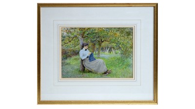 Lot 598 - Arthur Hopkins RWS RBC - Enchanted Orchard | watercolour